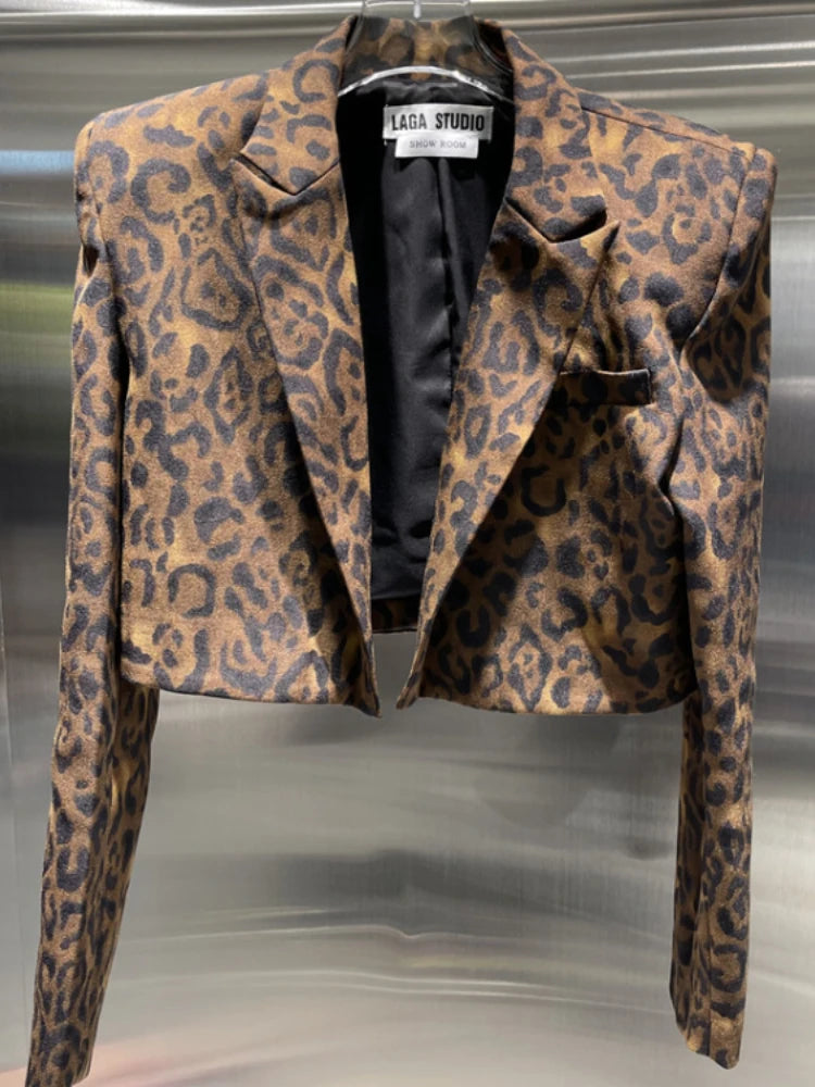 Blazer court motifs Léopard
