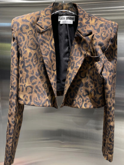 Blazer court motifs Léopard