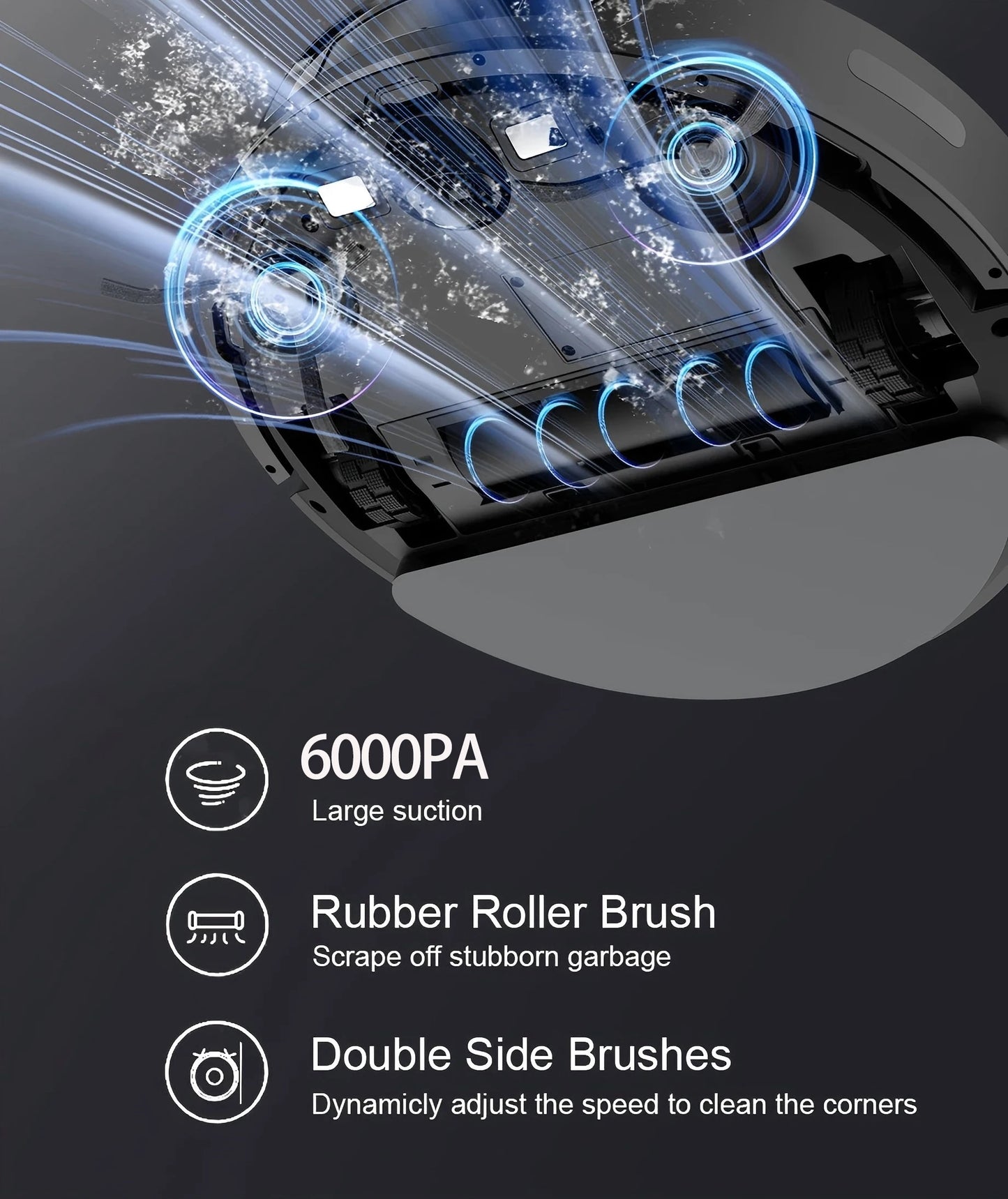 Robot aspirateur-nettoyeur V6 60000 Pa